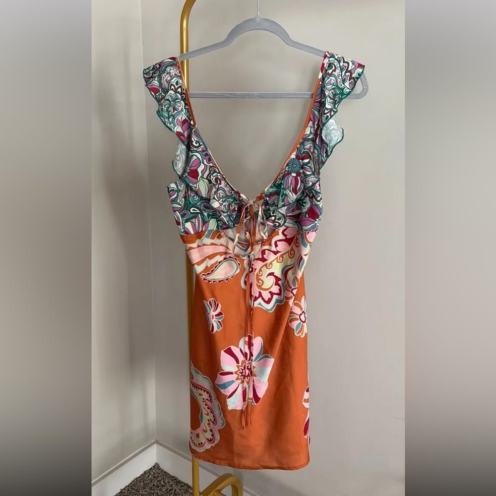 Intimately Free People Floral Orange Slip